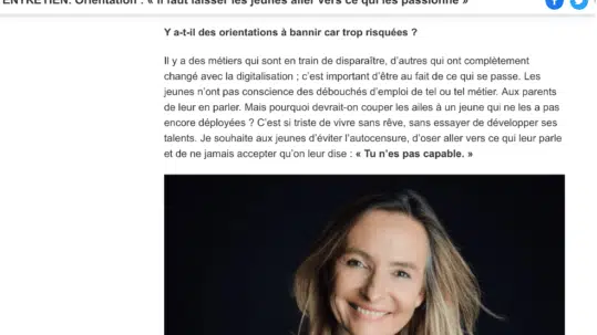 Ouest France : « il faut laisser les jeunes aller vers ce qui les passionne »